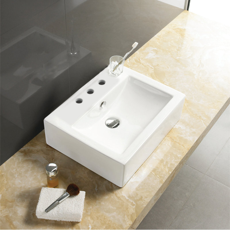 RoyalPurpleBathKitchen Ceramic Rectangular Vessel Bathroom Sink with
